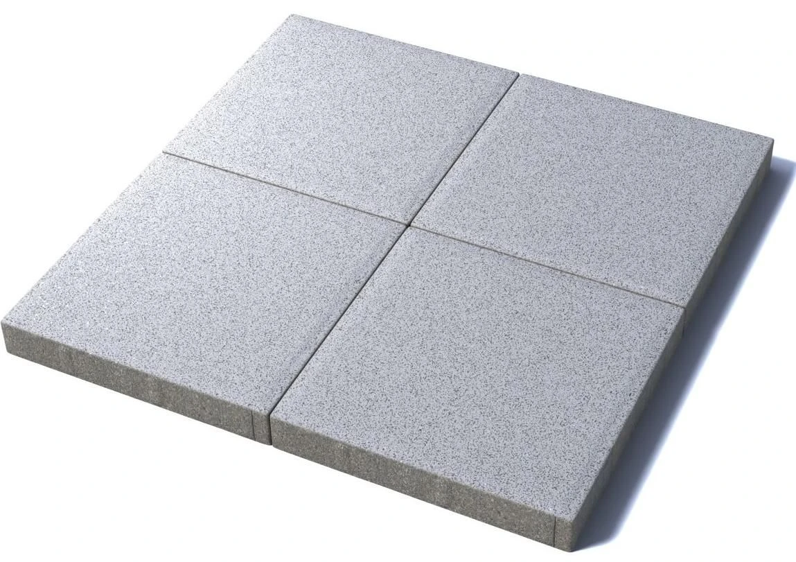 Тротуарная плитка Квадрат 600х600х80 мм, мрамор, белый с черным