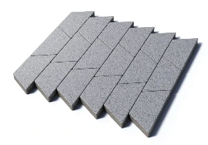 Тротуарная плитка Трапеция, 80 мм, мрамор, белый с черным