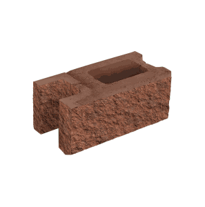 Заборный блок колотый, стеновой, 380*190*140мм, клинкер