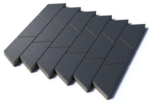 Тротуарная плитка Трапеция, 80 мм, мрамор, черный